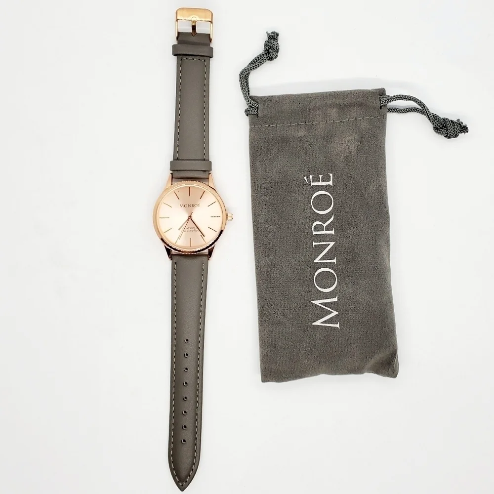 Monroé Solérose Charcoal Leather Wristwatch